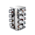 Lazy Susan Rotating Spice Rack Jars Seasoning Organizer Kitchen Spice Jar Rack Set Revolving Stainless Steel Spice Organizer