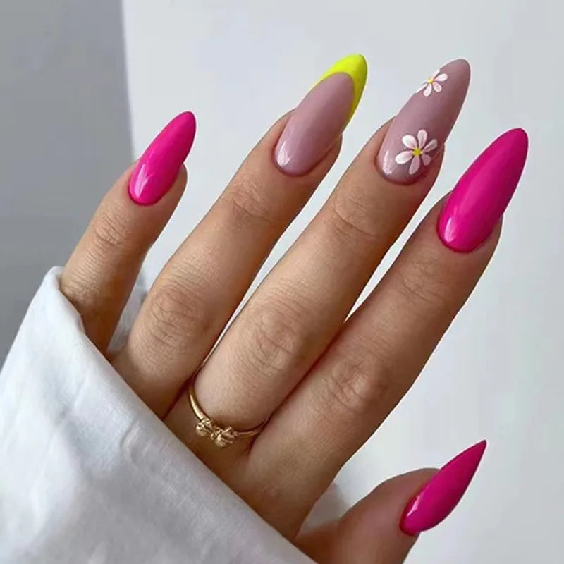 24pcs Luxury Handmade Long Press on Nails Matte Nude Pink Coffin Ballerina Full Cover Fake Nail Tips DIY Acrylic False Nails