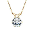 Colares De Prata Moissanite 1ct 2ct 3ct Round Gold Plated 925 Sterling Silver VVS Moissanite Pendant Necklace Jewelry