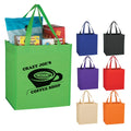 Ruthbag Reusable PP Non-Woven Medium Size Shopping Tote Bag Heat Transfer Letter Design Shoulder Strap for Grocery Bookstores
