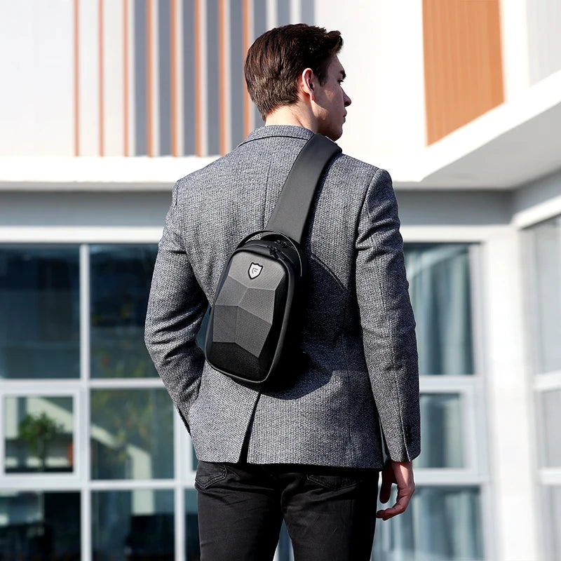 FENRUIEN Wholesale Men's Korean Style Sling Bags Minimalist Business Waterproof Sport Crossbody Bags Men Bag with USB Charging