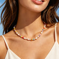 Handmade BOHEMIA Cute Original Design Boho Style Colorful Seed Bead Freshwater Pearl Beaded Necklace Jewelry for Women