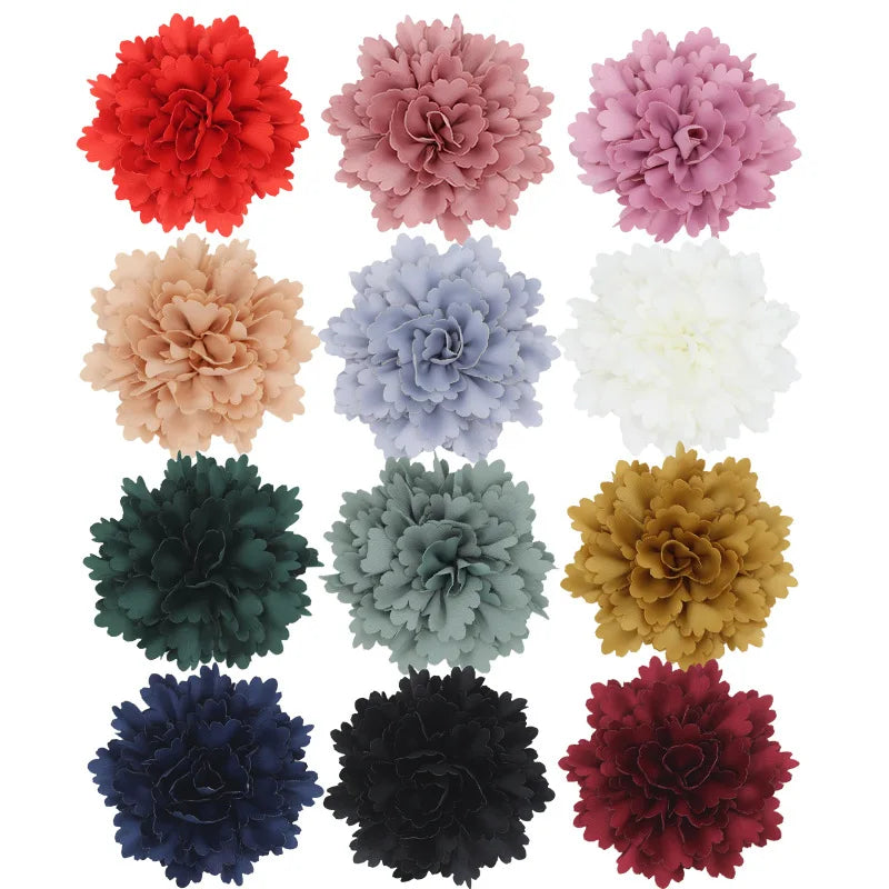 Hot Selling Artificial Decorative 10.5 cm Flower Handmade Fabric Flower Accessories for Garment Hat DIY  Headbands