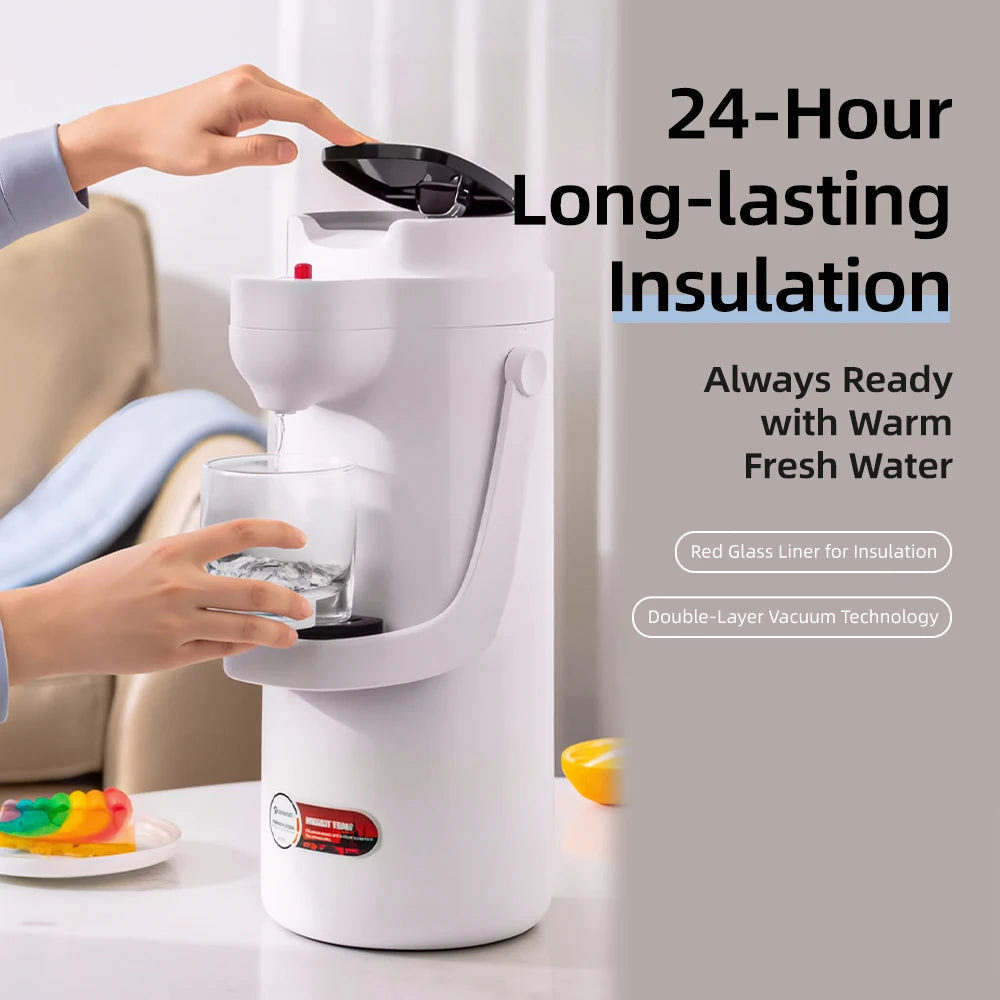 Customized Products 1.5L Thermos Glass Refill Pot Vacuum Flask Stainless Steel Air Pressure Pot Coffee Dispenser with Brand New