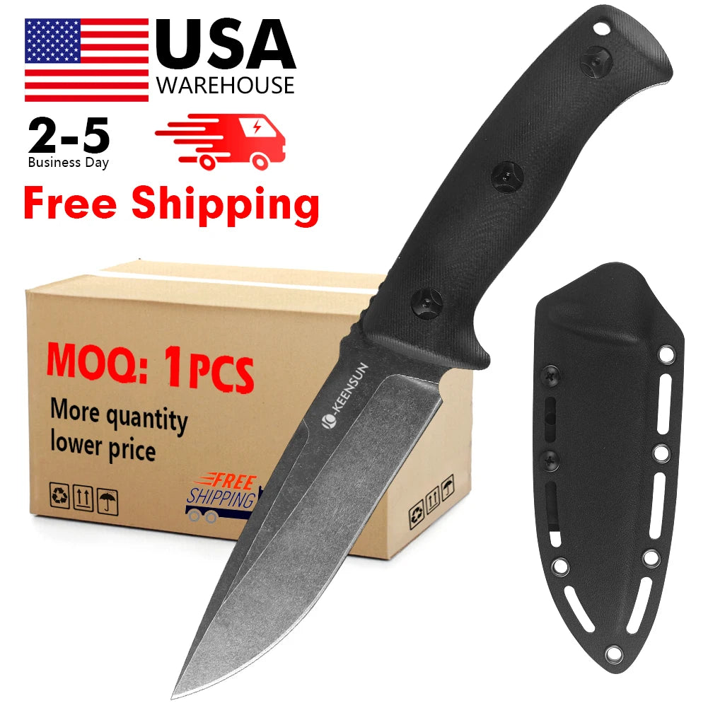 Wholesale Outdoor OEM Camping Hunting Survival Fixed D2 Steel Blade Knife with G10 Handle