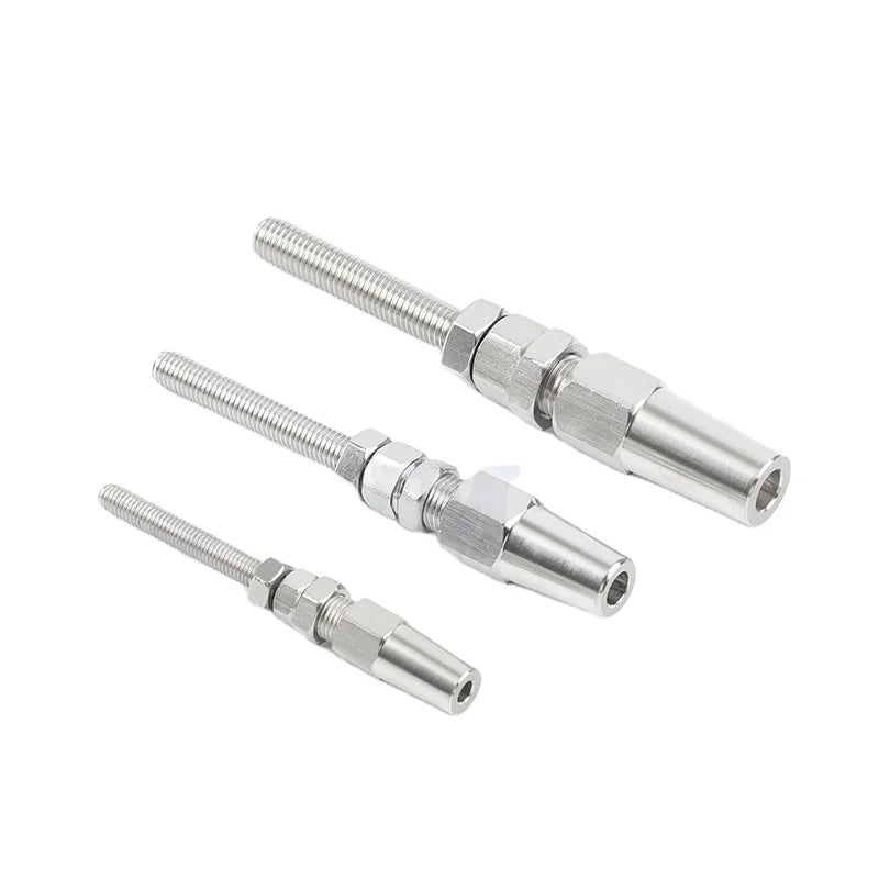 Rigging Hardware High Polished T316 Stainless Steel Wire Rope Stud Swageless Threaded Terminal Cable Railing Fitting
