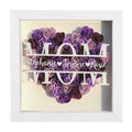 QiuHan Personalized Name Custom Frame Gift for Mom Flower Roses Heart Shadow Box