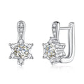 2023 Trendy Girls Party Gift Fine Jewelry 0.8ct Round Moissanite Diamond VVS1 Silver Star Woman Moissanite 14kt Hoop Earrings