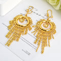 Dubai Luxury Vintage Earrings Styles 18k Gold Brass Dangle Bridal Earring for Women