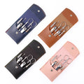 7pc Stainless Steel Nail Clippers Portable Manicure Tools Kit Nail Care Tools Set with PU Leather Case