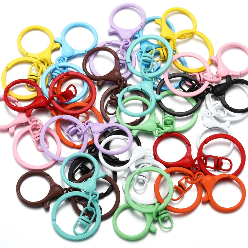 Key Ring 30mm Keychain Long 70mm Lobster Clasp Key Hook Keyrings for Jewelry Making Finding DIY Key Chains Accessories V165