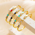 Beimai OEM 18k Gold Enamel Heart Titanium Steel Bangle