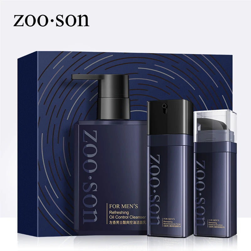 OEM ODM ZOOSON Three-piece Suit Men's Skin Care Products Refreshing Oil Control Men Skin Care Set