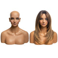 H19 Window Display Female Head Mannequin Fiberglass Head With Shoulder for Hair Display