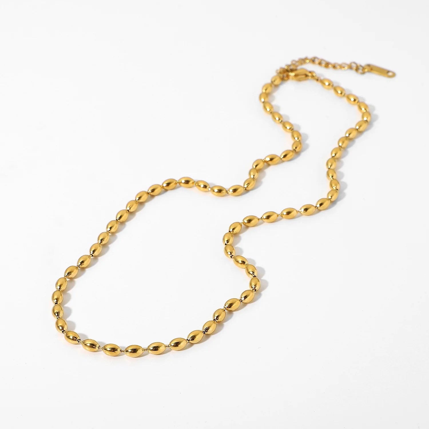 New Big Ball Beads Chain Necklace Collar 18K Gold Snake Stainless Chain Choker Necklaces Women Neck Jewelry