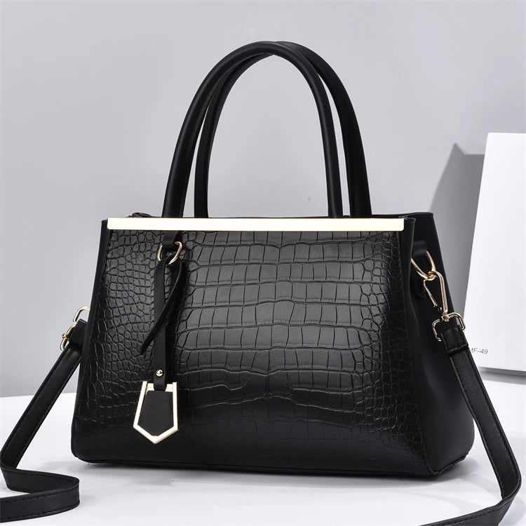 Custom Printed Beautiful Big Size Guangdong Vintage Pu Leather Casual Tote Ladies Shoulder Bag