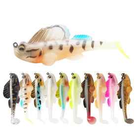 8.5cm 14g Fishing Lures Jumping Fish Soft Bait Swimbait with Hidden Pre-Rigged Hooks Paddle Tail Slow Sinking Weedless Lure