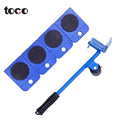 TOCO Lifter Sliders Kit Mover Tool Wheel Bar 5pcs Furniture Transport Roller Set