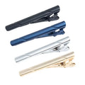 Gents' Silver-Plated Fashion Solid Wedding Tie Clips & Engraved Tie Pin in 6 Colors Set