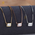 White Moissanite Necklace Women Jewelry 4x6mm Emerald Cut 925 Silver Bezel Set Chain Necklace With VVS Moissanite Pendant