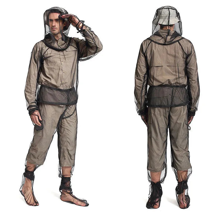 Anti Mosquito Net Repellent Clothing Lightweight Mesh Jacket Suits Mosquito Suit with Zipper on Hood