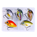 Wholesale Box008 Combo 2.7cm 1.5g 5pcs/box Artificial ABS Hard Plastic Mini Crank Baits Fishing Lures Kit Set