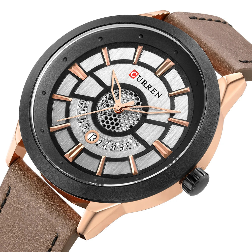 CURREN 8330 Mens Simple Leather Calendar Wristwatches Casual Business Clock Watches Men Wrist Quartz Watch Relogio Masculino