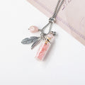 Qiuhan Drift Bottle Aromatherapy Stone Votive Bottle Natural Crystal Gravel Pendant Necklace