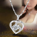 Premium Eternal Crystal Clavicle Chain Romantic Heart Pendant Necklace Sparkling Multi-color Diamond Necklace Gifts for Women