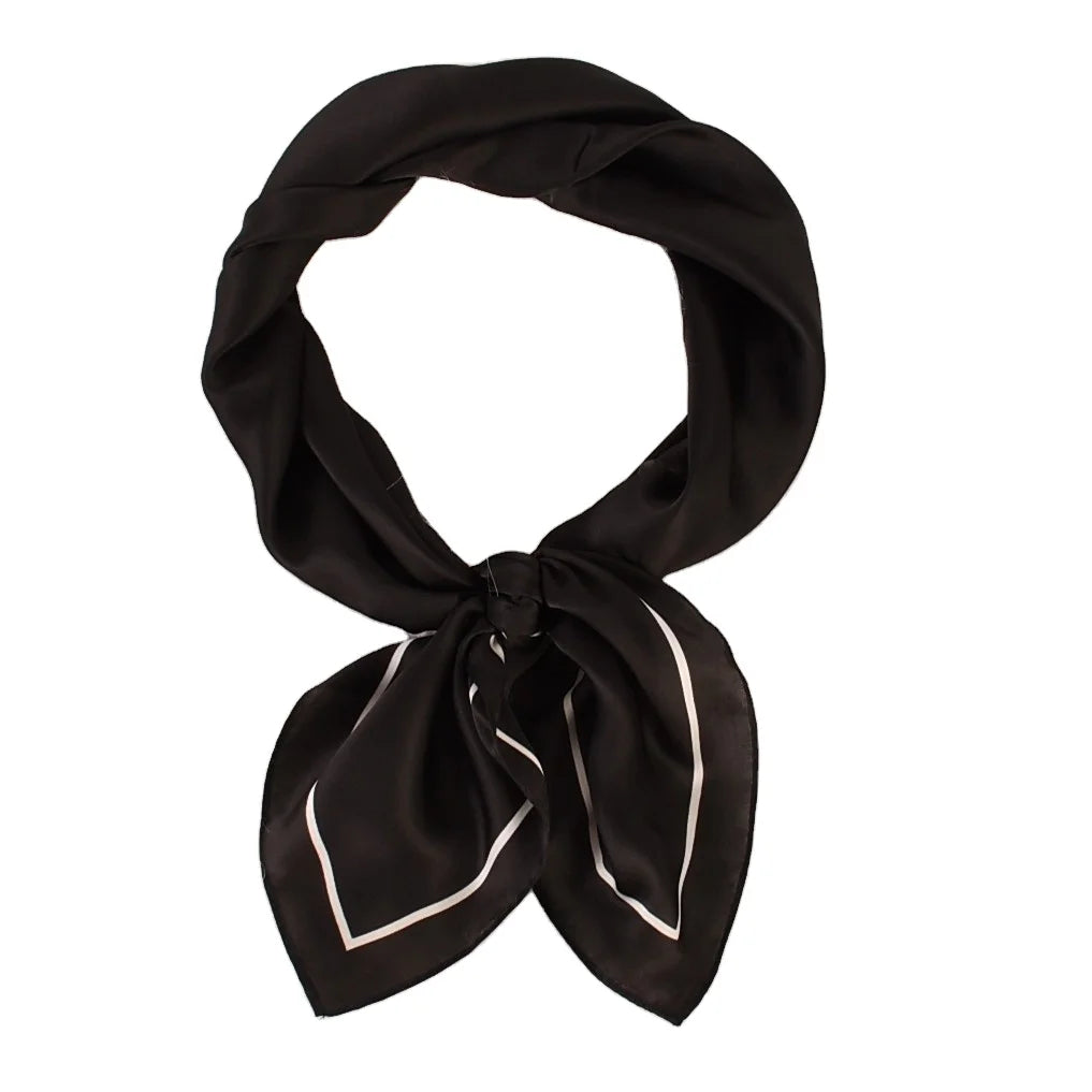 Eur-American Female Elegant Simplicity New Plain Coloured  Neckscarf 27 Inches Silk Scarf Headscarf Handkerchief