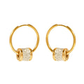 18k Gold Plated Stainless Steel Women Waterproof Cubic Zircon Small Waist Round Hoop Earrings for Women