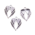 Charms Heart Angel wings 21x17mm Antique Silver Color Pendants DIY Crafts Making Findings Handmade Tibetan Jewelry
