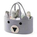 Modern Foldable Diaper Caddy with Animal Design 100% Cotton Eco-Friendly Nursery Storage Basket