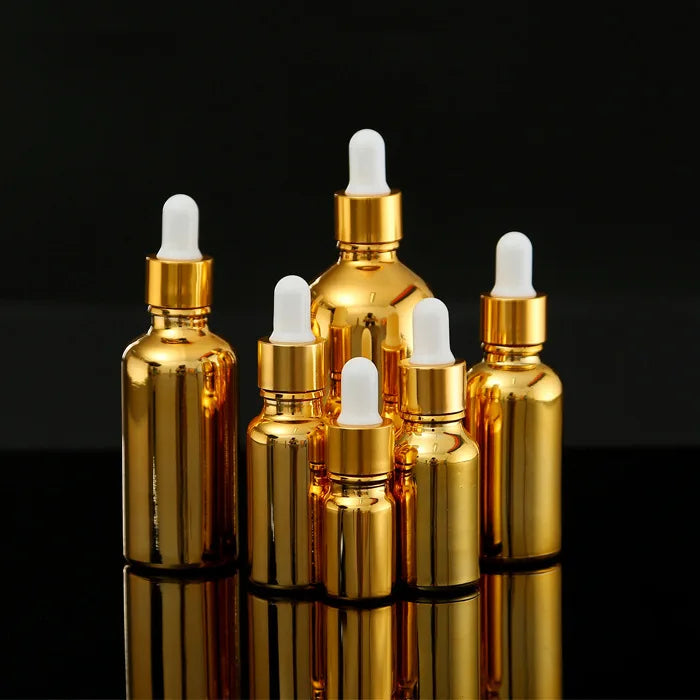 Luxury Cosmetic Essential Oil Gold Spray Dropper and Pump Bottle with Custom Service