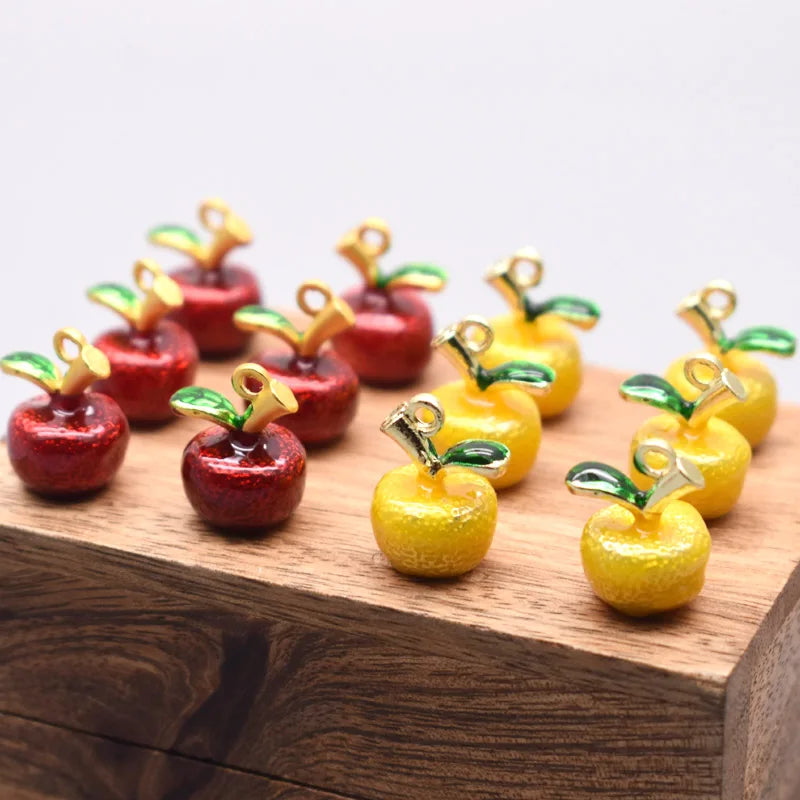 3D Apple Fruit Charm Pendant Jewelry Making Alloy Drop Oil Pendant DIY Bracelet Earrings Decorative Pendant Accessories