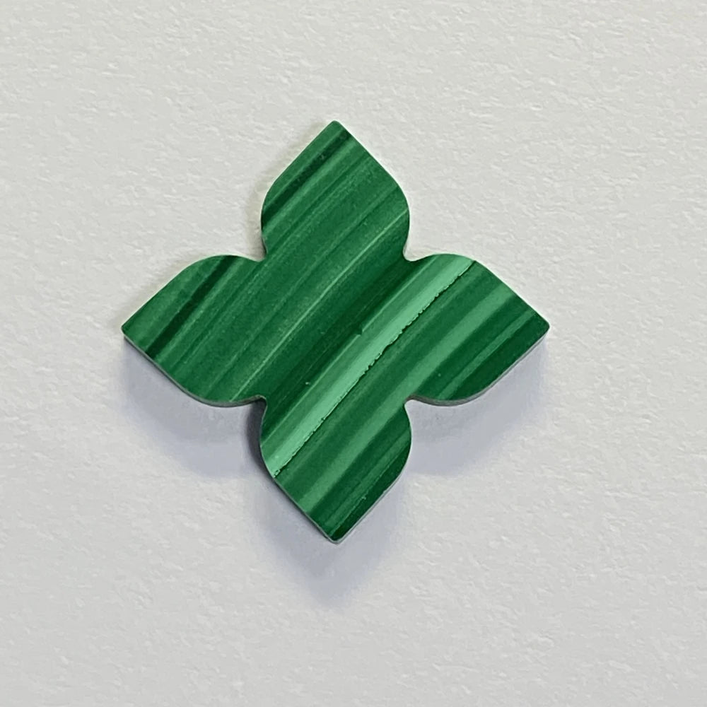 New Design Big Size 20x20x2mm Natural Green Malachite Turquoise Stone Four Leaf Clover Gemstone Beads