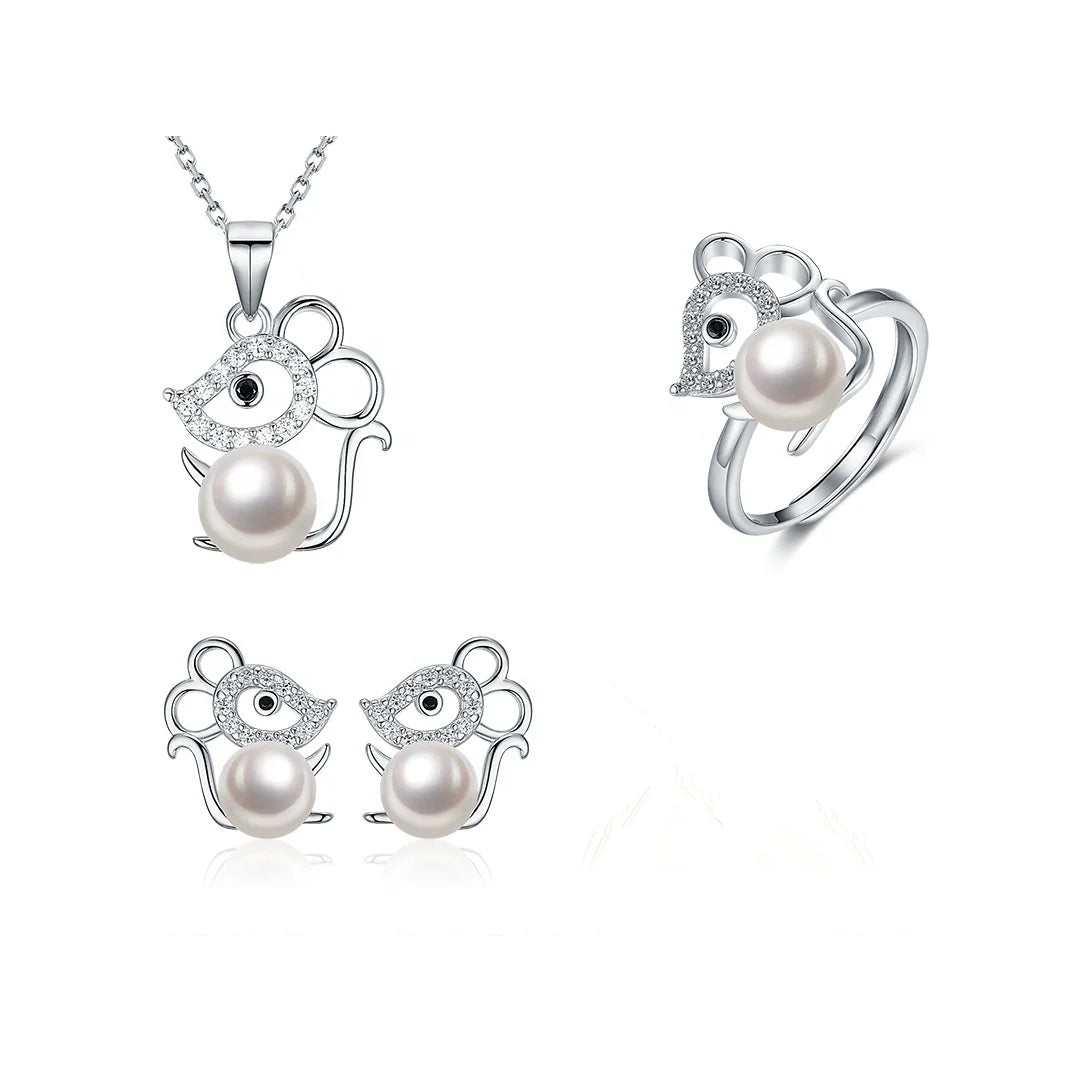 Pendant Earrings Ring Women Jewelry Set 925 Sterling Silver 2022 Fashion Natural Trendy White Freshwater Pearl