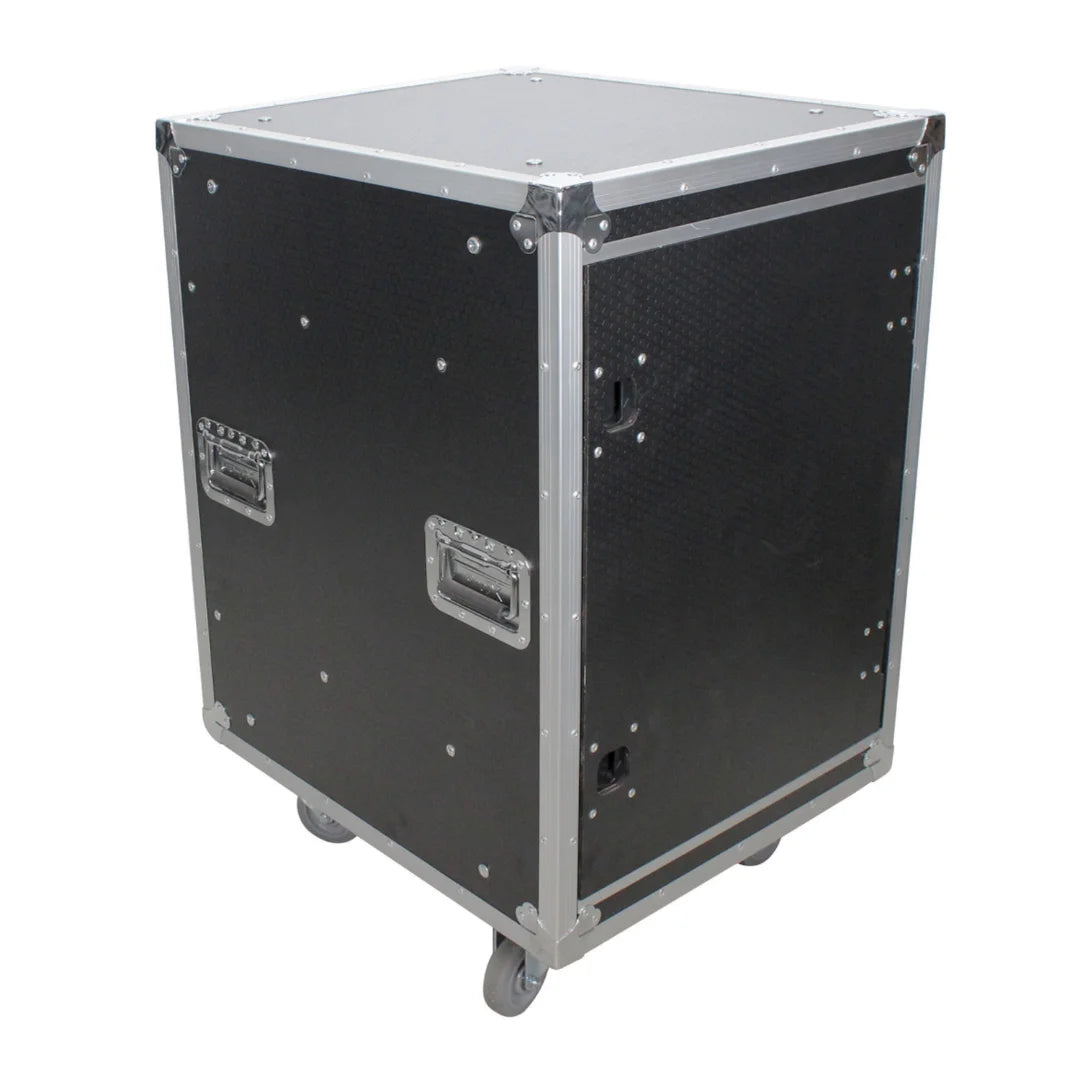 Factory Supply Classic Large Capacity Custom Size 12U Vertical Tool Cases with 2 Sliding Doors & Caster Wheels