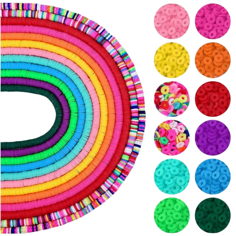 6mm Flat Circular Ceramic Clay Porcelain Mixed Color DIY Earrings Bracelets Necklaces Accessories Loose Beads Wholesale