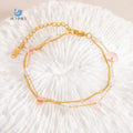 SUMMLY Trend Wholesale Fine Temperament 18K Gold Plated Stainless Steel Natural Stone Pendant Bracelet Fashion Jewelry