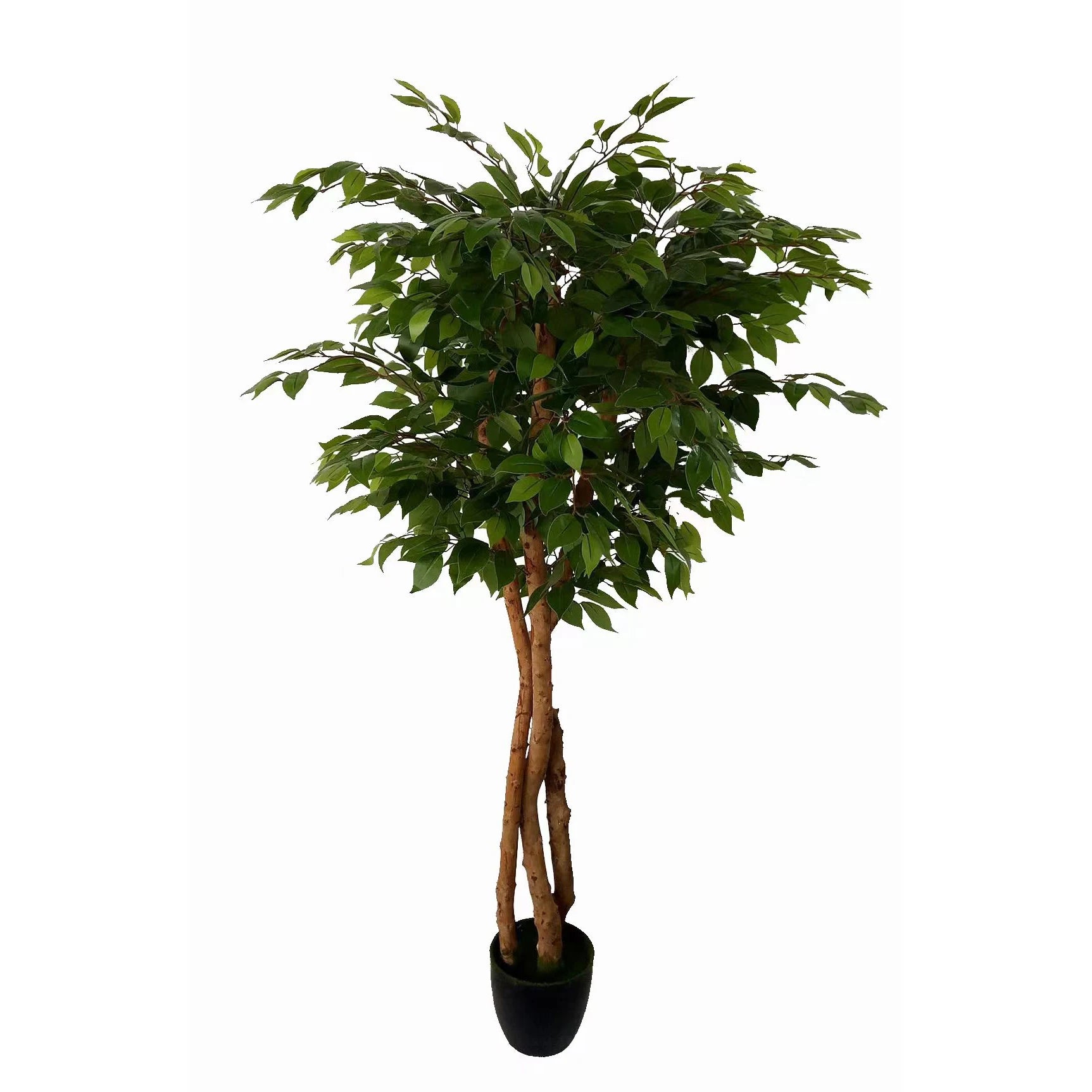 Factory Cheap Price Green 150cm 5ft Tall Artificial Ficus Tree With Real Wood Trunk Ficus Ball Tree for Interior Exterior Decor