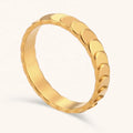 Dingran Fashion Gold Gold Rings Fish Scale Shape Rings Stainless Steel Tarnish Free Jewelry