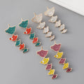 New Arrival Gold Plated Geometric Chandelier Earrings Long Fan Shaped Rhinestone Drop for Women for Parties