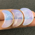 DIY Opal Quartz Crystal Bismuth Titanium Silicon Moon & Heart Carved for Gift