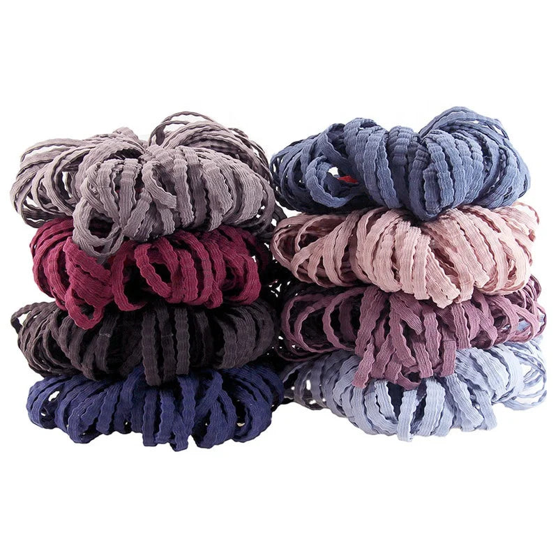 Wholesale High Stretch Nylon Hair Elastic Band Wide Flat Hair Tie 100 Pcs/set Hair Accessories for Girls Women