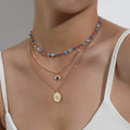Luxury Layered Eye Beads Necklace for Lady and Girls N2303019