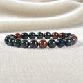 8mm Natural Polish Green Bloodstone Heliotrope Semi-Precious Gemstones Healing Crystal Round Beads Stretch Bracelet