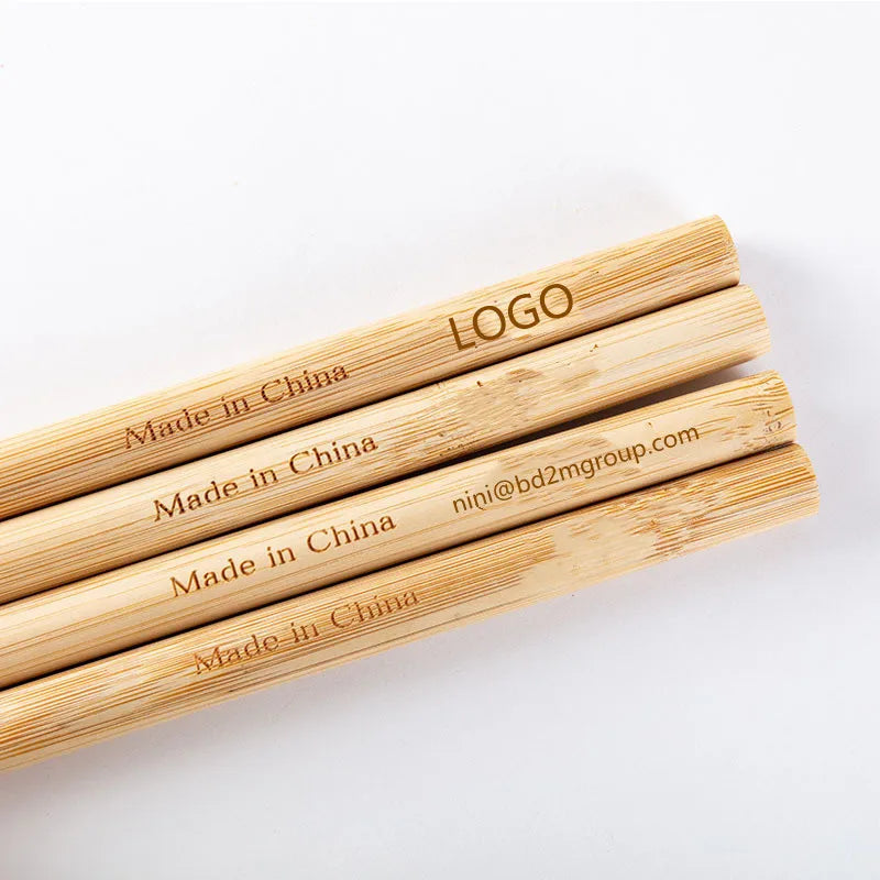 Custom Engraved Laser logo Bamboo Straw Without Skin New Product Ideas 2023