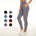 Custom LOGO Women's High Waist Seamed Print Gym Leggings Breathable Knitted Sports Workout with Pocket Casual Style