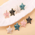 Hot Selling Summer Trendy Pentagram Earrings New Oil Dripping Stainless Steel Versatile Accessories for Party Wholesale
